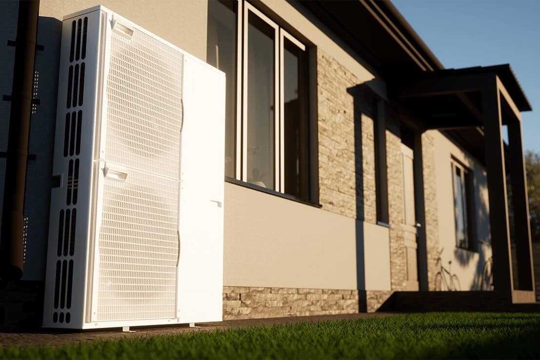 dual Air source heat pump heating a home